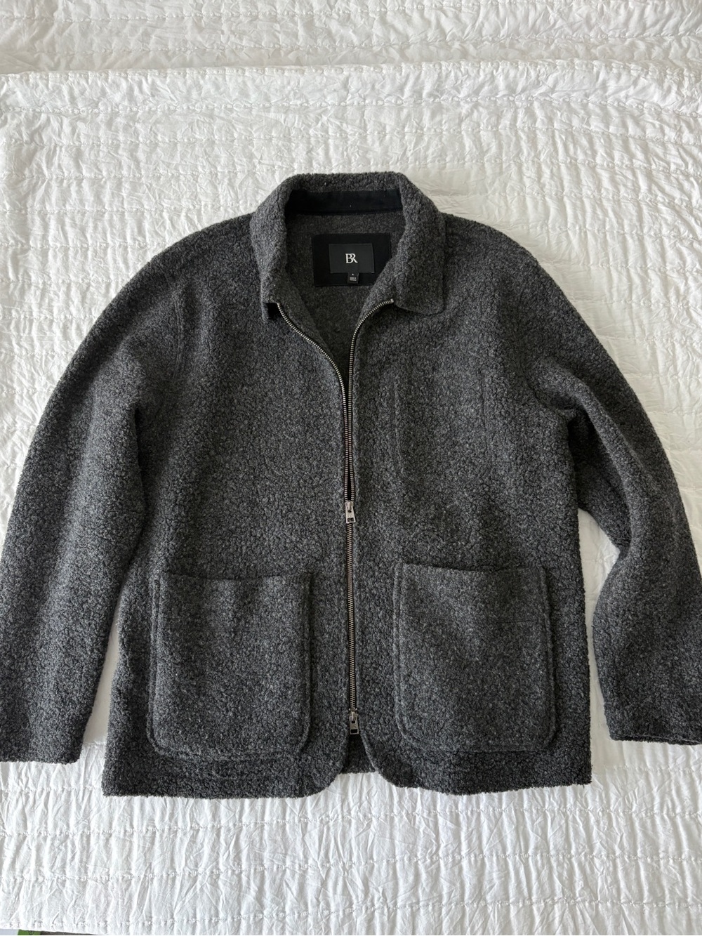 Banana Republic Charcoal Gray Zip-Up Men's Sweater Jacket